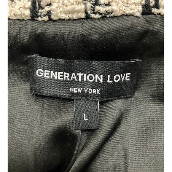 Generation Love Women's Blk/Cream Logan Metallic Sparkle Zip Dressy Jacket SZ L - Picture 7 of 10